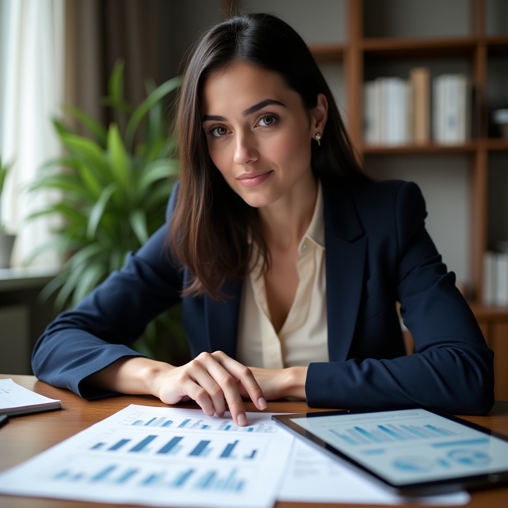 Финансовый аналитик за работой с данными